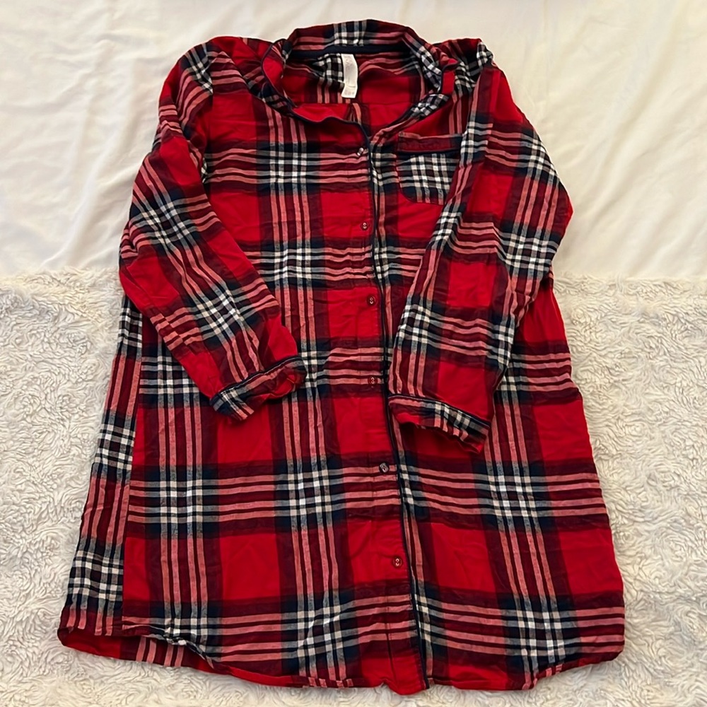 Stars Above plaid flannel sleep dress